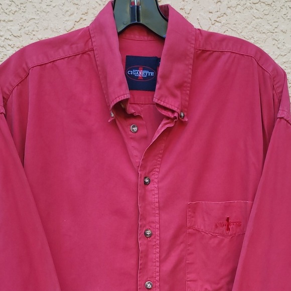 Cigarette Boat Racing Team VTG Men's Red Button Down Long Sleeve Shirt - L - Picture 1 of 8